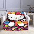 thumbnail image 2 of Manta estampada Hellos Cat Kitty, manta suave y acogedora de franela, manta cálida para niños, manta bonita, manta de picnic, regalo de cumpleaños, 2 of 4