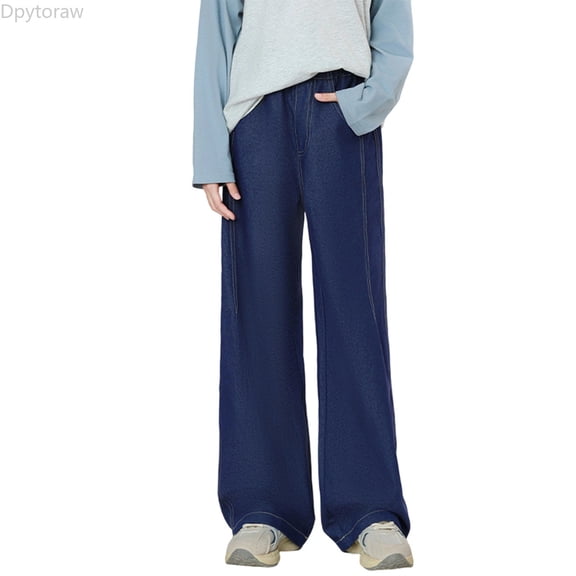 Dpytoraw Girls Wide Leg Denim Pants For Kids Soft And Comfortable Long Trousers For Ages 5 16 Perfect For Casual And Everyday Wear Girls Denim Jeans Size 5-6 Years