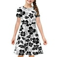 thumbnail image 5 of Avrntaa Girls Summer Sundress Cute Print Short Sleeve Dresses Lightweight Casual Dress for 4-14Y, 5 of 8