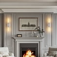 thumbnail image 3 of Set of 2 Modern Wall Sconces, Brushed Nickel Hardwired Bathroom Vanity Lights with Clear Glass Shades, Wall Mounted Fixtures for Mirror, Hallway, Bedroom & Entryway (Bulbs Not Included), 3 of 6