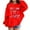 Red, variant on Kiijoy Toddler Girls Bow Print Hoodie Loose Casual Pullover Hooded Sweatshirt, Sizes 3-4