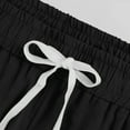 thumbnail image 6 of Outfmvch Cropped Linen Pants Women Women's Culottes Cropped Linen Palazzo Trousers Paper Bag Pants Yoga Capris with Pockets Cotton Linen Pants Straight Wide Leg Loose Fit Wide Leg Black S-3XL, 6 of 6