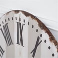 thumbnail image 3 of Mercana Belton 41.5" Round White and Tan Metal Oversize Farmhouse Wall Clock, 3 of 4