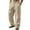 Beige, variant on Zynoxe Men's Cargo Pants with Side Pockets Lightweight Cotton Linen Pants for Men Classic Button Zipper Closure Work Pants Fashionable Solid Color Casual Trousers