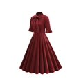thumbnail image 2 of Diufon Women's 1950s Party Dress Vintage Ruffled Sleeve Side Bow Tie Pleated Dress Ladies Elegant Evening Dress, 2 of 9