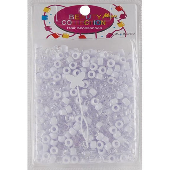 BEAUTY COLLECTION - Small Round Bead 1000PCs CRYSTAL/WHITE