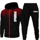 thumbnail image 5 of Conjuntos de chándal deportivo para hombre, sudadera con capucha de manga larga, chaquetas con cremallera y pantalones de jogging, ropa deportiva para correr de primavera y otoño, 5 of 5