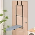 thumbnail image 6 of Over Door Ironing Board, Hanging Ironing Board with Iron Holder, 36" X 12" Compact Fold Down Iron Board for Small Spaces, Removable Heat Resistant Cover, Blue, 6 of 14