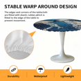 thumbnail image 6 of Ocean Jellyfish Elastic Fitted Round Table Cover Blue Waterproof Outdoor Tablecloth for Holiday Party, Picnic, Patio & Dining Fits Tables Up to 55"-60", 6 of 8