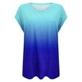 thumbnail image 4 of Homenesgenics Tops Breathable Womens Fashion Comfortable Casual V-Neck Short Sleeve Print Top Blouse Womens Clothes under $8, 4 of 4