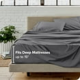 thumbnail image 4 of Bare Home Premium 1800 Collection Dual Pocket 4-Piece Bed Sheet Set, King, Gray, 4 of 8