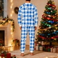thumbnail image 4 of KeShDi Christmas Pajamas For Men's Christmas Fashion Christmas Plaid Print Tops And Pants Pajama Suit Homewear Light Blue L, 4 of 5