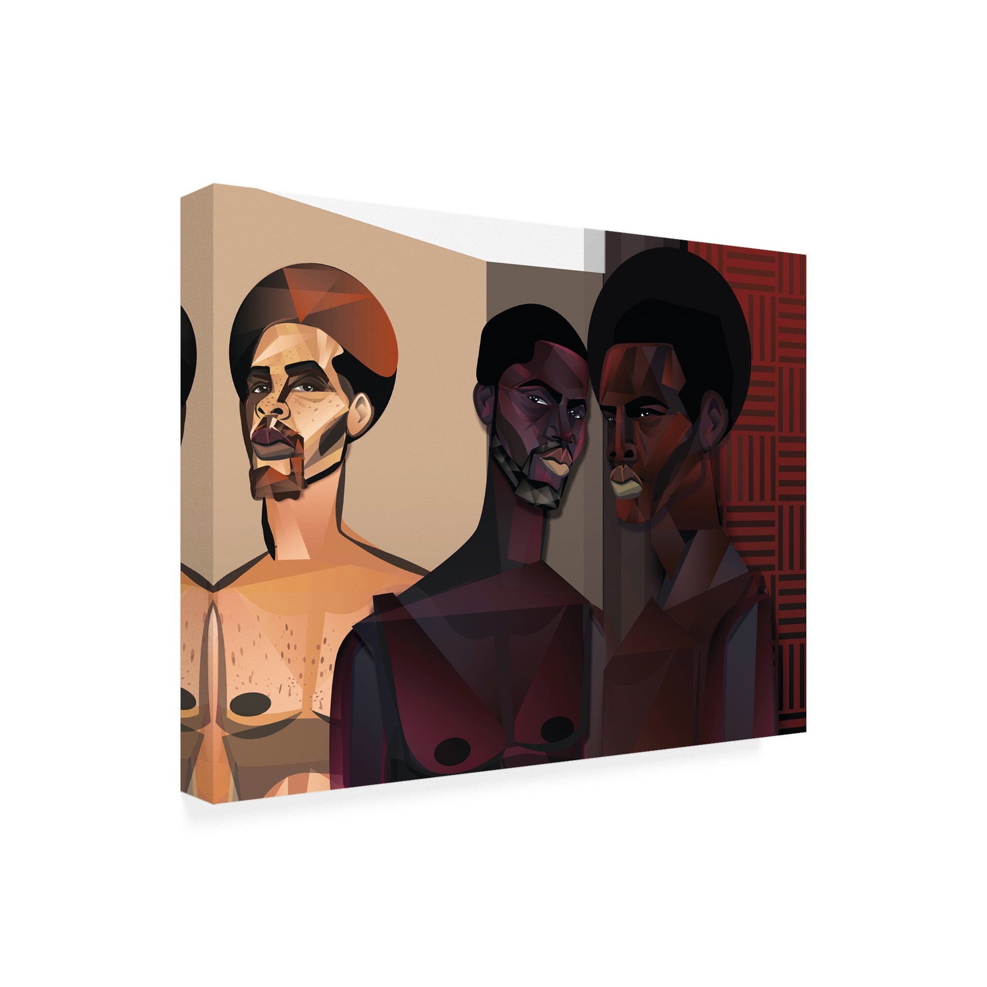 Trademark Fine Art 'Three Men' Canvas Art by Jaleel Campbel