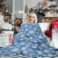 thumbnail image 4 of Xmas Snowflake Throw Blankets Blue Merry Christmas Gifts Blanket Ultra Soft Cozy Fleece Flannel Christmas Throws for New Year Winter Snow Frozen Ice Wonderland Party Sofa Couch Bed Decor,(30"x40"), 4 of 8