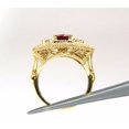 thumbnail image 6 of GIA 2.31CT NATURAL CUSHION VIVID RED RUBY DIAMONDS BYZANTINE RING 18KT, 6 of 10