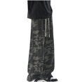 thumbnail image 5 of Puntoco Pantalones cargo de color sólido con bolsillos y cremallera, cintura elástica y largo completo para hombre, 5 of 5
