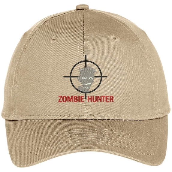 Trendy Apparel Shop Zombie Hunter Embroidered Halloween Theme Adjustable Baseball Cap - Black