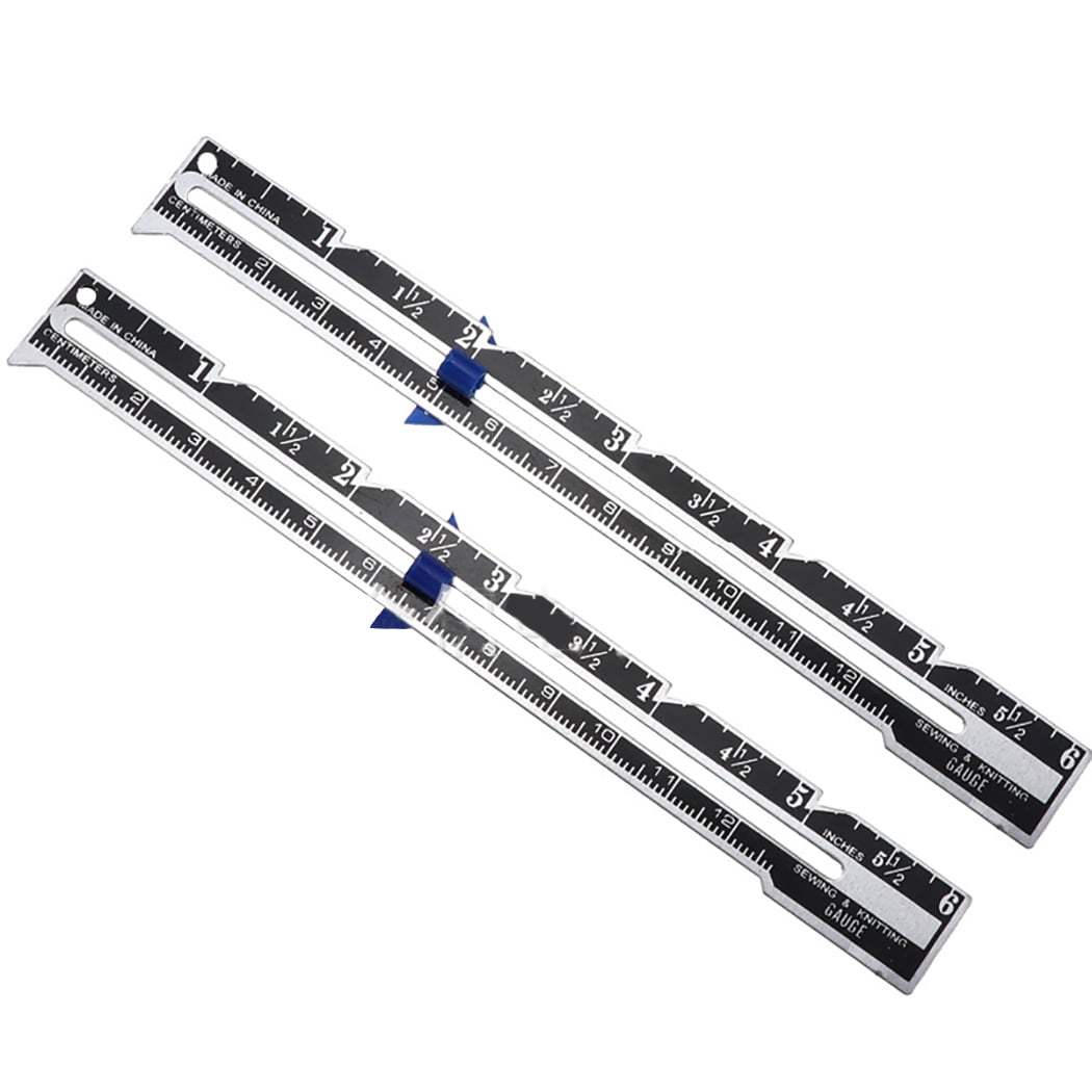 Bangcool 2PCS Sewing Gauge Multipurpose Metal Sliding Gauge Sewing