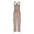 thumbnail image 3 of Mrat Plus Size Rompers for Curvy Women Womens Fleece Overalls Onepiece Jumpsuits Adjustable Suspender Straps Warm Winter Fuzzy Ski Pants Womens Sweat Pants S-14 Brown M, 3 of 5