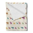 thumbnail image 2 of Deer Soft Flannel Fleece Throw Blanket, Animals with Antlers Wildlife Pattern Inspired Colorful Creature Silhouettes, Cozy Plush for Indoor and Outdoor Use, 70" x 90", Multicolor, by Ambesonne, 2 of 5