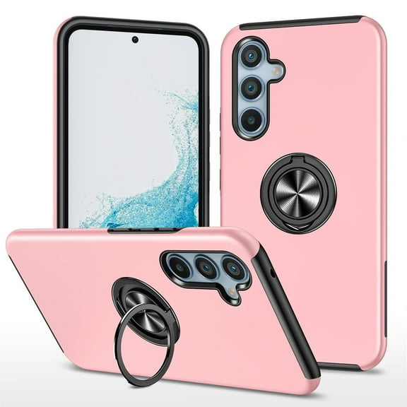 360 Rotating Ring Grip Hybrid Case for Samsung Galaxy S23 FE - Pink