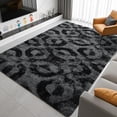 thumbnail image 1 of Alfombra ISEAU 122x183 cm de felpa geométrica gris antracita, 1 of 9