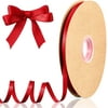100 Yards Double Face Satin Ribbon Solid Color Decorative Wrapping Ribbon for Wrapping Weddings Hair Ties Dresses Blanket Edging Crafts Bows Ornaments (Red,1/4 Inch)