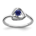 thumbnail image 1 of Diamond2Deal 14k White Gold Created Sapphire Triangle Ring for Women Size- 7, 1 of 2