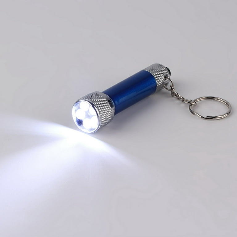 Portable 5 Led Mini Flashlight Light Torch Aluminum Keychain Keyring Chain