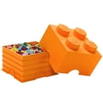 thumbnail image 2 of Room Copenhagen: LEGO Storage Brick - 4 Knobs Lid, Orange - 9.8 x 7.1", Stackable Plastic Container, Holds 800 Building Blocks, Toy Home Organizer Box, 2 of 9