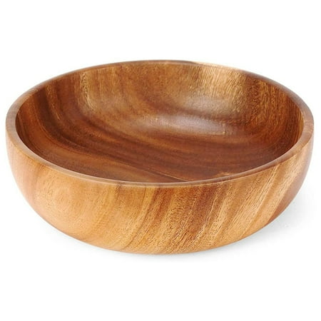 

9.5 Inch Wood Bowl Wooden Salad Bowl Wood Bowl for Food Fruits Salads and Decoration