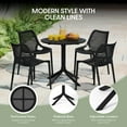 thumbnail image 3 of WestinTrends Playa 31.5" Round Plastic Outdoor Patio Dining Table for 4, Black, 3 of 13