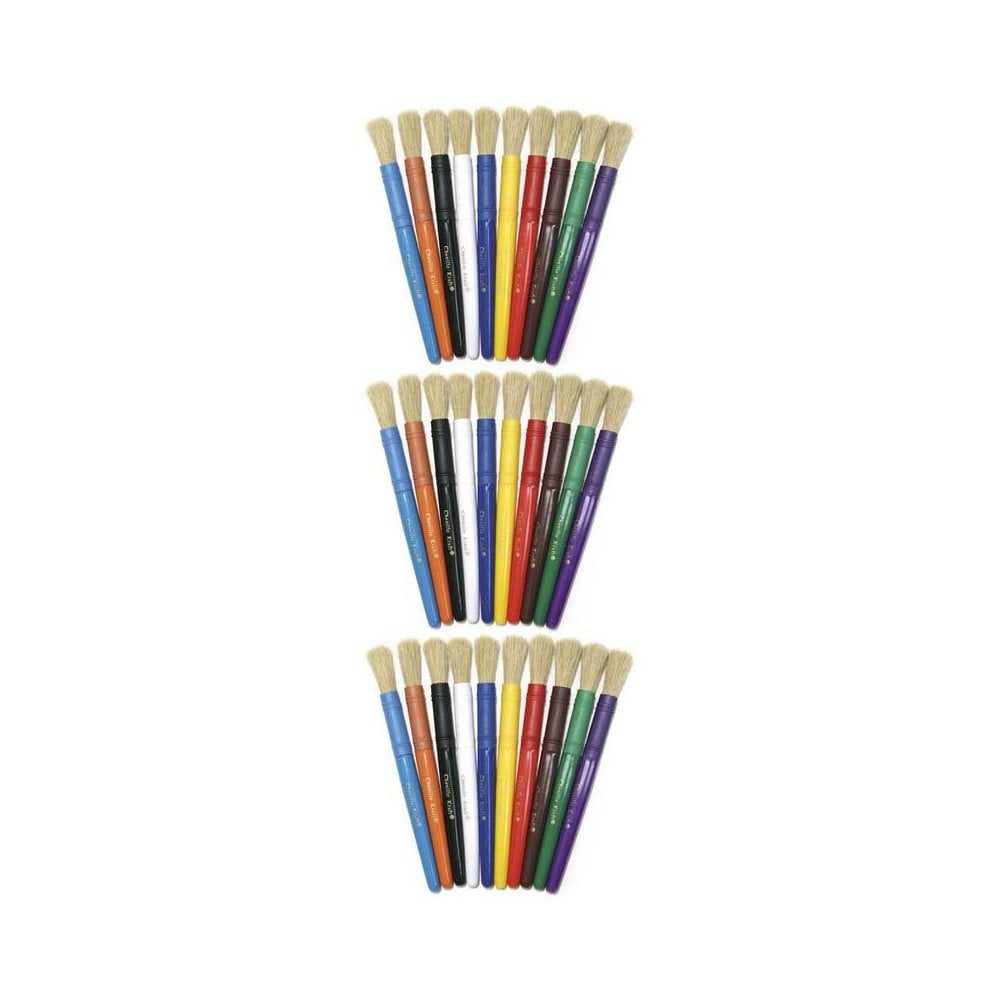 Pacon CK-5900-3 Creativity Street Colossal Brushes, Assorted Colors - 10 Per Set - Pack of 3