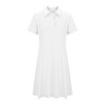 thumbnail image 5 of SUYIDA Girls Flutter Sleeve Solid Color Dress, Lace with Side Pockets, Lightweight Everyday Casual Swing Dress for Girls, 5 of 6