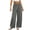 Gray, variant on Corduroy Pants Women Elastic Waist Straight Leg Pants Ribbed Button Long Trousers Lightweight Pant with Pockets