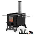 thumbnail image 3 of Fogcroll Wood Burning Stove Camping Stove Wood Stove Folding Portable Wood Stove Tent Stove for Heating Include Pipes Adjustable Air Inlet, 3 of 13