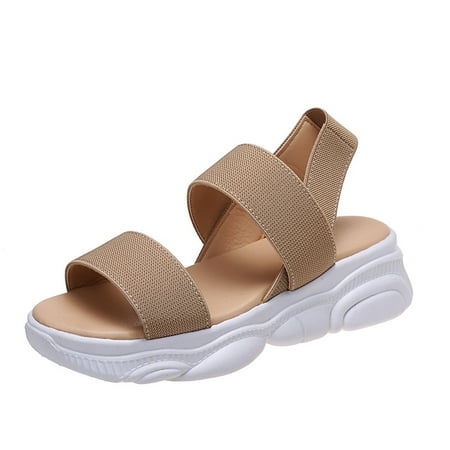 

Women s Sport Sandals Elastic Ankle Strap Open Toe Slip On Sandals EVA Platform Sandals Comfortable Walking Shoes