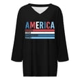 thumbnail image 2 of Ruyang 4Th of July Shirts Women's Independence Day Oversized T Shirts V Neck Tees Half Sleeve Comfy Cozy Cotton Tunic Tops, 2 of 4