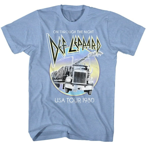 Def Leppard Pastel Night Light Blue Heather Adult T-Shirt