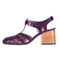 thumbnail image 2 of FSJ Women Stylish Square Closed Toe Gladiator Sandals Fisherman Mid Chunky heel Pumps Party Work Dress Daily Wear Buckle Shoes Size 14 Purple, 2 of 4