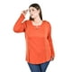 thumbnail image 4 of Blusa con encaje y escotre cruzado Roman Fashion /Tallas Extras, 227 (Ladrillo) naranja 42, 4 of 6
