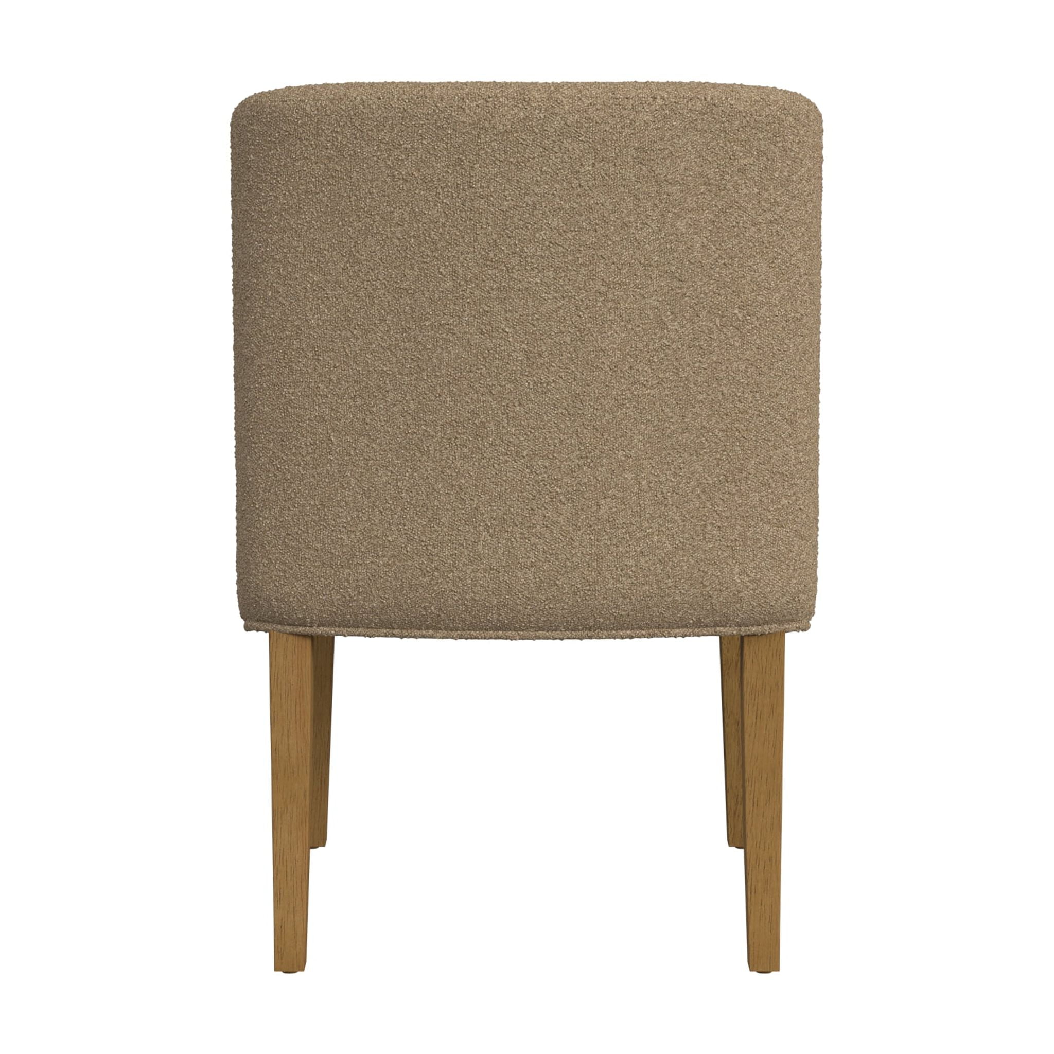 HomePop Mid-Back Upholstered Dining Chair, Brown Boucle