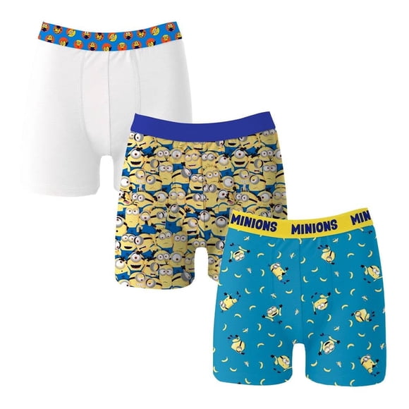 Bóxer Minions para Niño, Multicolor 3 Piezas Talla 8