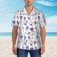 Zufioo Lavender Bicycle Hawaiian Shirt for Men,Beach Shirts Tropical