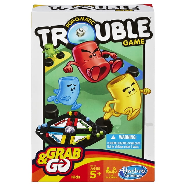 Juego Hasbro Gaming Pop-O-Matic Trouble Grab & Go (tamaño de viaje)