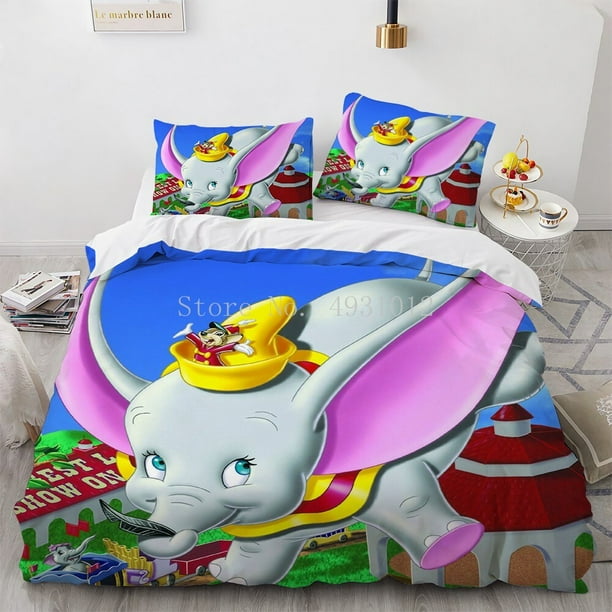 Juego de cama Red Dumbo con funda de almohada Juego de cama 3d Impresion digital Forro de cama Regalos para adultos Decoracion de dormitorio para ninos zhangyuxiang LED Walmart en linea