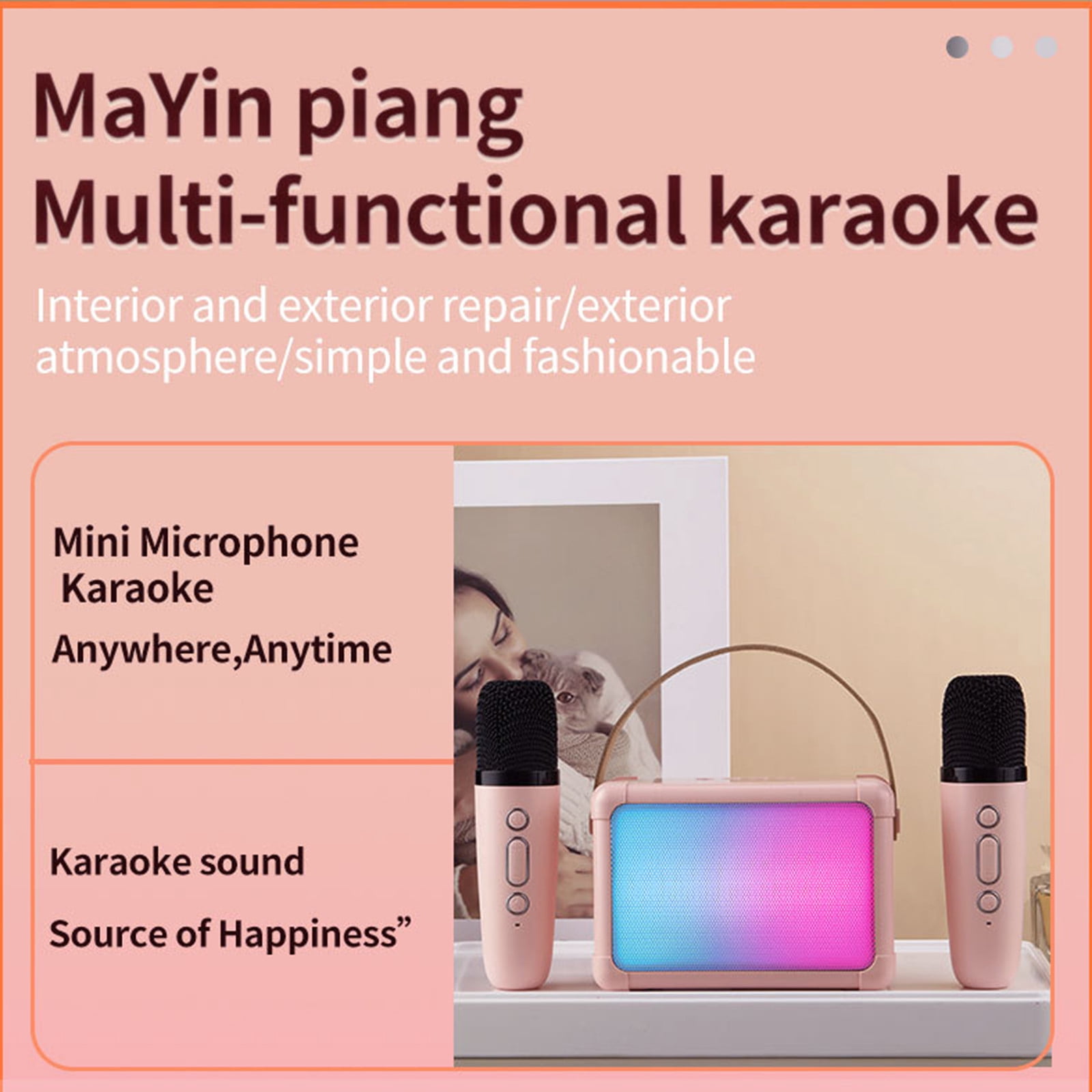 Car-Mounted RGB Bluetooth Speaker, Portable Desktop and Outdoor Mini Karaoke with Colored Lights, Voice Prompt Audio, 5W Gift for Travel, Home, or Sports Activities