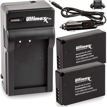 2x LP-E12 Batteries & Charger for Canon SX70 EOS SL1 M200 M10 M50 M100