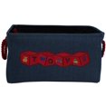 thumbnail image 6 of Toy Storage Basket Bin for Organizing Baby, Kids, Dog Toys, Children Books. Denim Canvas Box Organizer w/Attractive Red Patch for Playroom, Nursery, 6 of 8