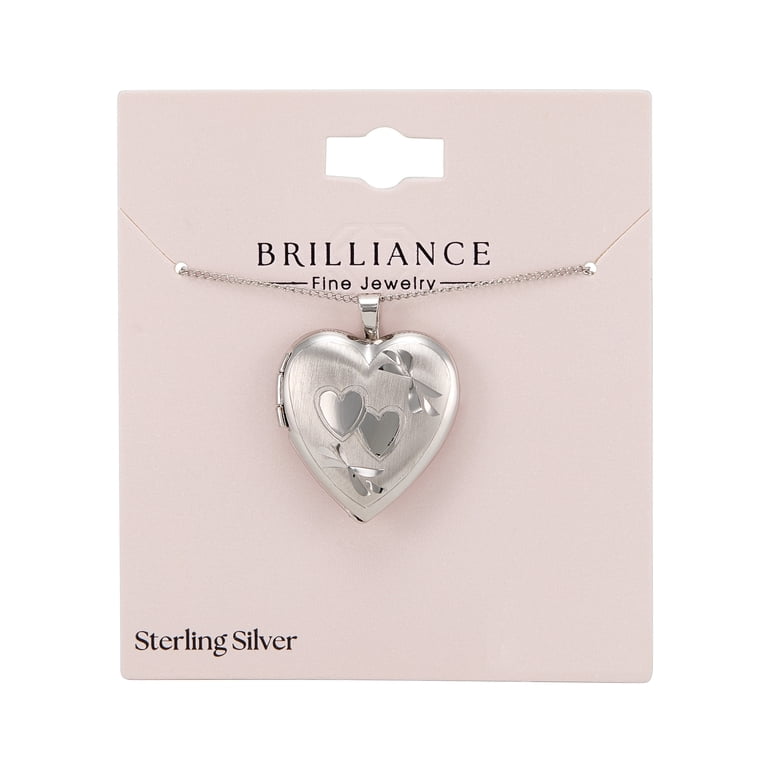 Brilliance Fine Jewelry Sterling Silver Double-Heart Locket Pendant photo 6